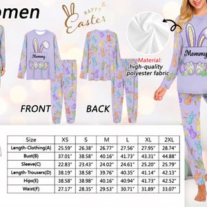 Personalized Easter Bunny Pajamas Set - Custom Name Matching Family Pjs for Boys, Girls, Men & Women, 2026 Spring Sleepwear bild 5