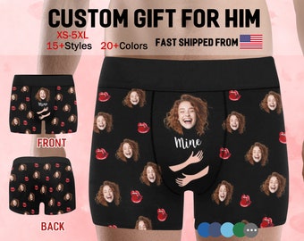 Custom Face Boxers for Men, Personalized Photo Underwear, Face Boxer Briefs, Custom Valentines Day Gift for Him Dad Boyfriend Husband