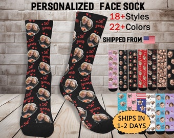 Personalized Anniversary Socks Dating Gift, Custom Face Socks, Anniversary Gift, Custom Anniversary Gift For Boyfriend, Valentines Day Gift