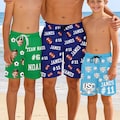 Custom Face Beach Shorts for Men Kids, Personalized Sports Team Swim Trunks
