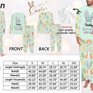 Personalized Easter Bunny Pajamas Set - Custom Name Matching Family Pjs for Boys, Girls, Men & Women, 2026 Spring Sleepwear bild 6
