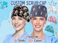 Personalized Scrub Cap with Pet Face, Custom Face Scrub Cap for Women Men, Photo Scrub Cap with Name Graduation Gift for Nurse