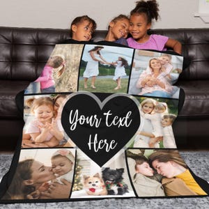 Personalized Photo Blankets for Adult Kid, Custom Blanket with Photo Text, Birthday Christmas Gift for Dad Mom Kids, Personalized Throws