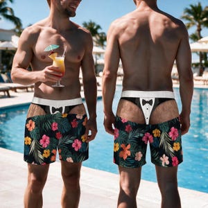Funny Fake Underwear Beach Shorts, Custom Men's Swim Trunks, Birthday/Bachelor Party Gag Gift For Him image 12