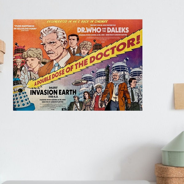 Time-Travel in Style: Download Your Retro Doctor Who Movie Poster Today! 600 DPI