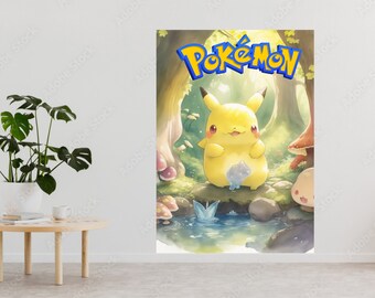 Buy Bamboo Pokemon Wall Scroll / Decor Vintage 90s Toy / Vintage