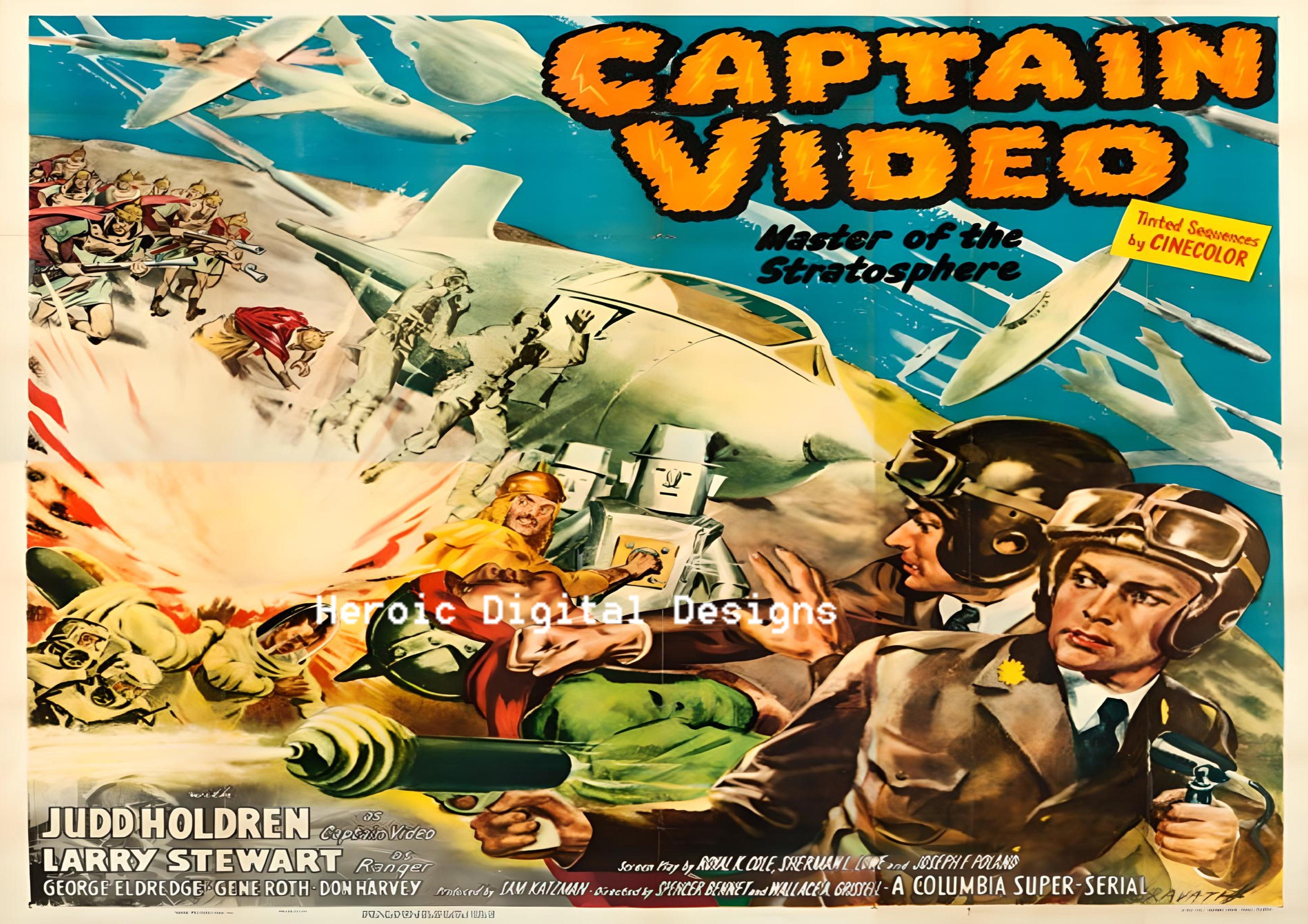 Step Into the Past: Download Your Rare 1949 Captain Video Poster 600