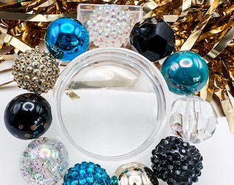 Jaguars Gameday Bracelet, Rhinestone Glitter Chunky Bead Bracelet