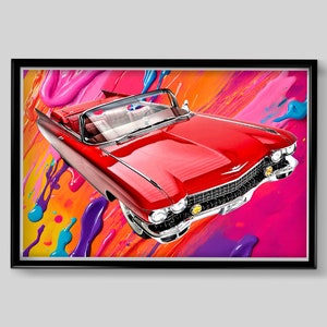 Cadillac Car Prints, Cadillac Poster, 1960s Cadillac Prints, Classic Car Poster, Garage Wall Art, Classic American Car Prints, Gifts