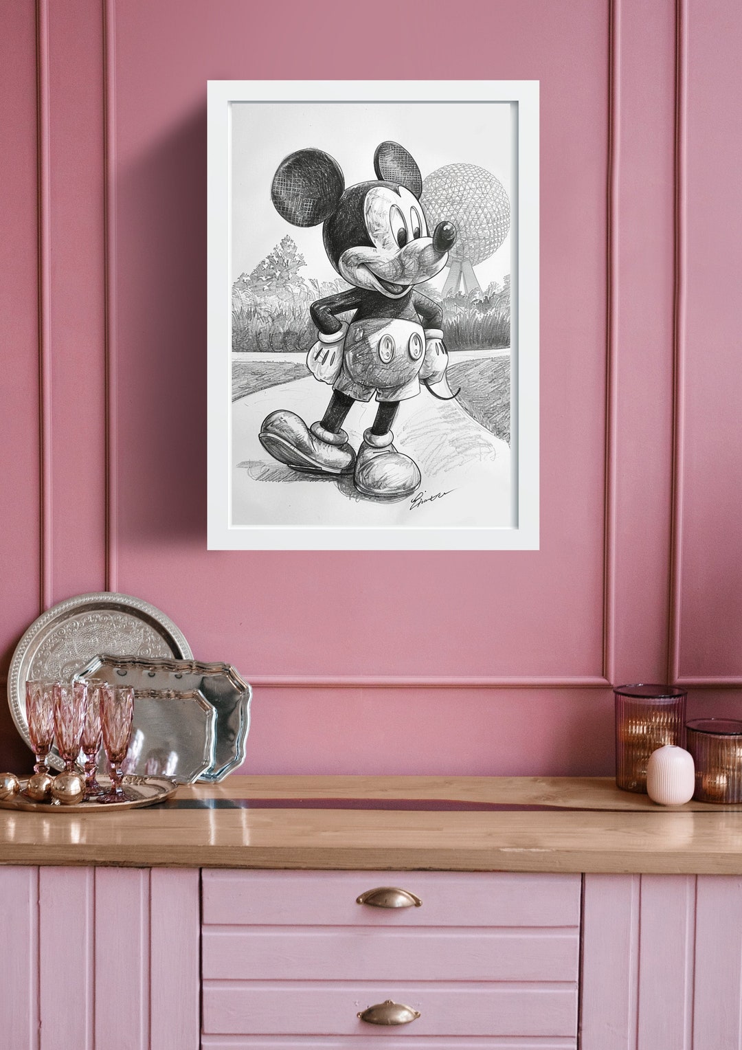 Disney Prints, Mickey Mouse Sketch Print, Disney Art Print, Nursery ...