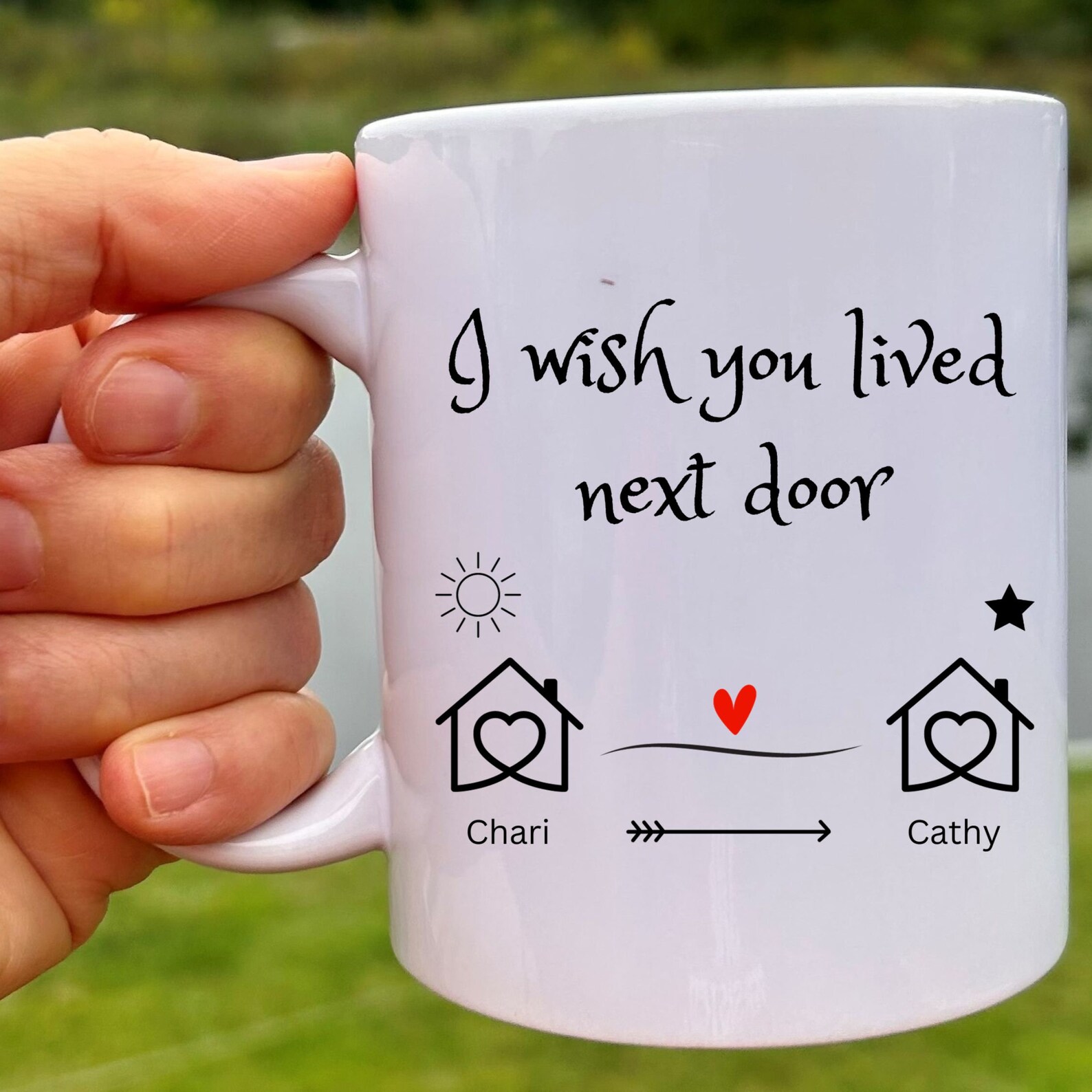 I Wish You Lived Next Door Mug Personalised