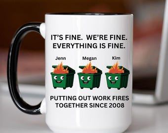 Funny Dumpster Fire Coworker Mug: Personalized Office Gift (15oz)