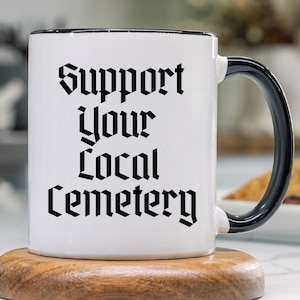 Retro Cemetery Mug: Dark Humor Gift for Funeral Director