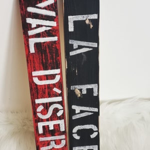 Rustic wooden ski chalet wall sign - French Alps wall deco - Alpine decoration - Mountains - Holiday house deco - La Face
