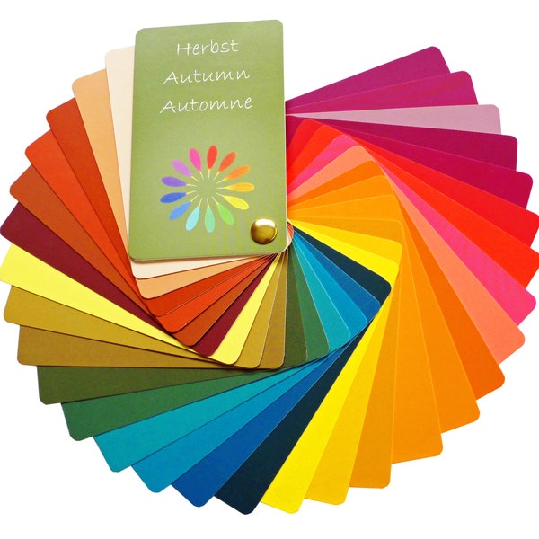 Pass couleurs d'automne avec 30 cartes de couleurs dans un étui transparent + facile à déployer + brève description du type de couleur