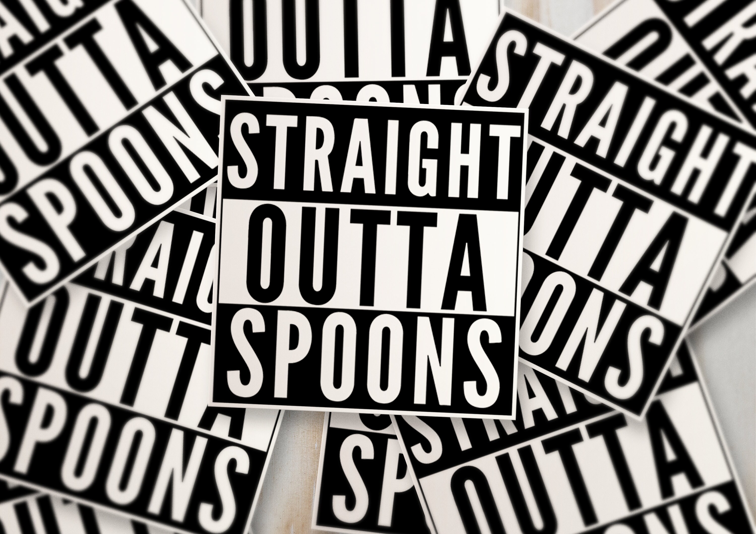 Straight Outta Spoons Vinyl Sticker, Autism Sticker, ADHD Sticker, Neurodiversity Sticker