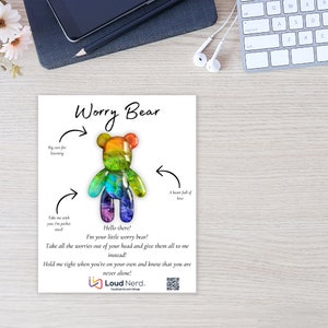 Pocket Worry Bear, Anxiety Fidget, Autism Fidget, ADHD Fidget, Neurodivergent Fidget, Pocket Fidget, Grounding Tool, Neurodivergent Gift