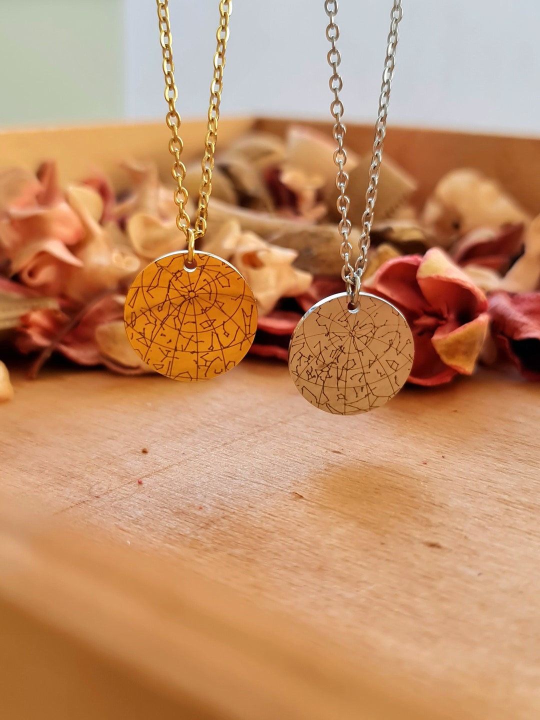Custom Star Map Necklace, Personalized Jewelry for Her, Couple Star Map ...