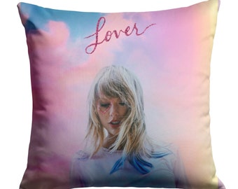Taylor Swift Lover pillow 16x16 zip cover and insert, Taylor Swift pillow, Taylor swift home, Taylor Swift bedroom, Swiftie gift