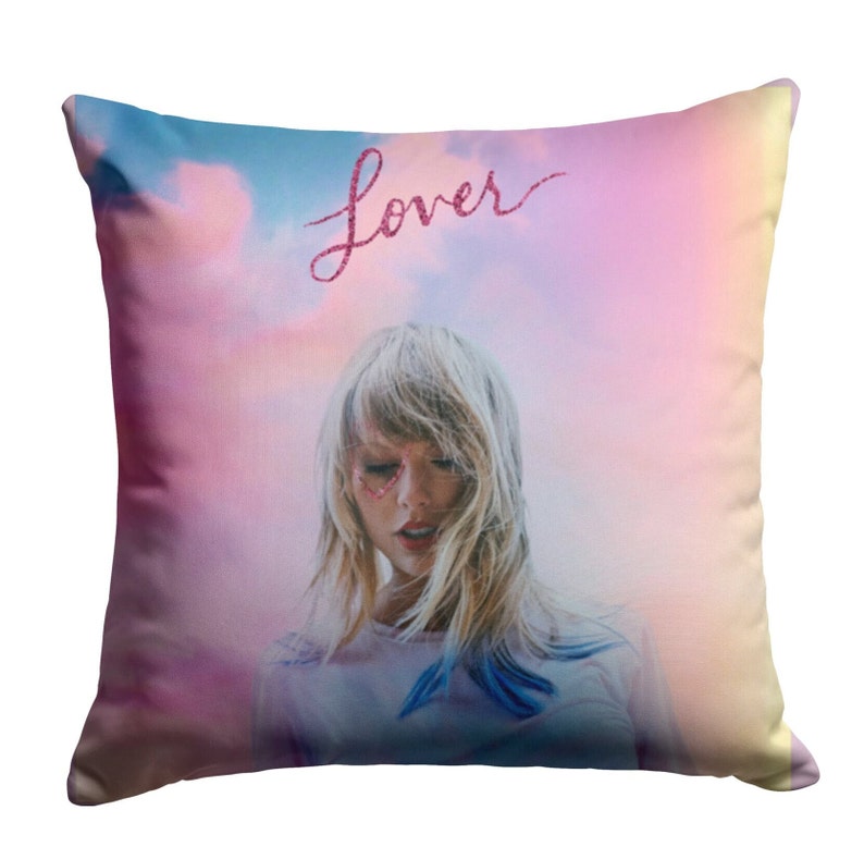 Taylor Swift Lover pillow 16x16 zip cover and insert, Taylor Swift pillow, Taylor swift home, Taylor Swift bedroom, Swiftie gift