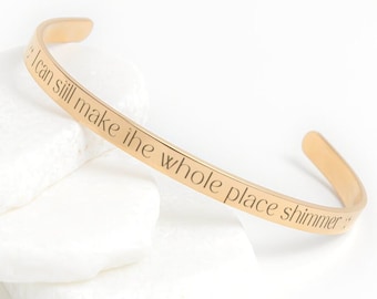 Shimmer (TS) Taylor Swift armbanden, Taylor Swift armbanden, manchetarmband, quote armband, Swiftie cadeau, tijdperken tour, taylor Swift, op maat