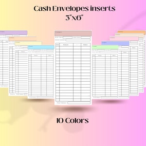Cash Envelope Inserts