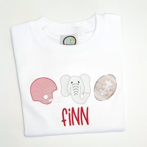 Elephant Boy Football Shirt, Toddler Elephant Football Outfit, Football Bodysuit, Football Elephant Bubble, Personalize
