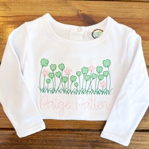 St. Patrick’s Day Clover Girl Monogram Shirt, Toddler St. Patricks’s Day Outfit, St. Patrick’s Bodysuit, Girl Bubble, Personalize