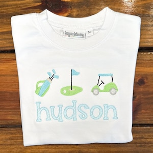 Golf Trio Monogram Shirt, Toddler Boy Outfit, Bodysuit, Golf Bubble, Personalize