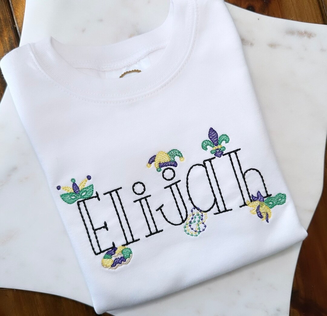mardi gras monogram shirt