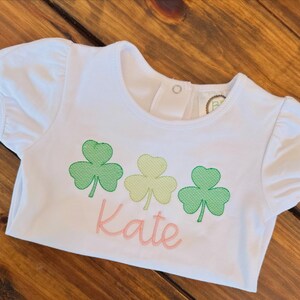 St. Patrick’s Day Clover Girl Monogram Shirt, Toddler St. Patricks’s Day Outfit, St. Patrick’s Bodysuit, Girl Bubble, Personalize