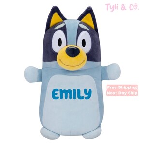 Bluey/Bingo Hugmee Squishmallow Personalized Gift Kids Plush 10”, Soft Felt Lettering