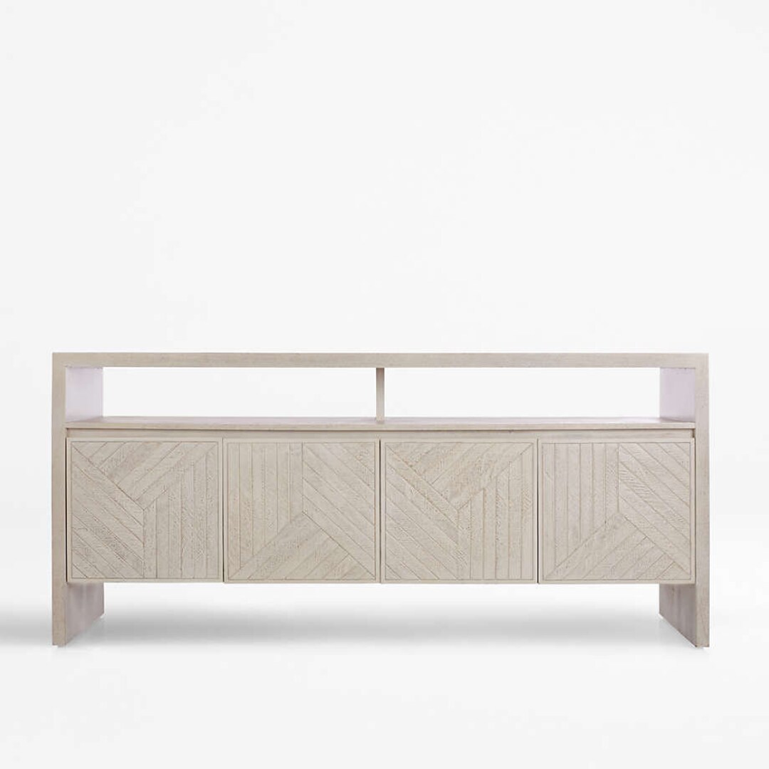 Whitewashed Media Console Etsy