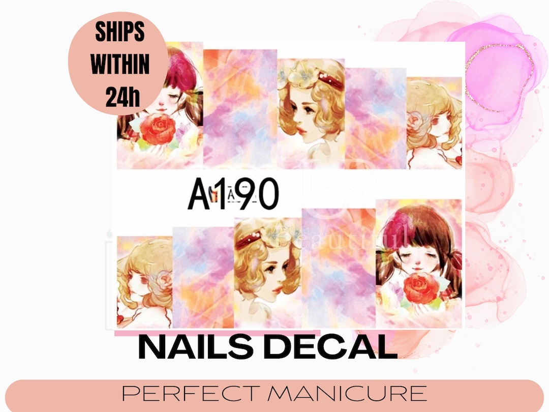 A190 Water Transfer Watermark Pretty Art Decal Sticker Stamping ...