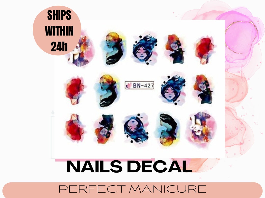 BN-427 Water Transfer Watermark Design Decal Sticker Stamping Manicure ...