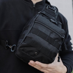 Sac à bandoulière tactique « Sturm Black », sac à bandoulière, sac en nylon, sac à dos tactique, sac de voyage week-end, sac week-end, sac de randonnée, sac messager