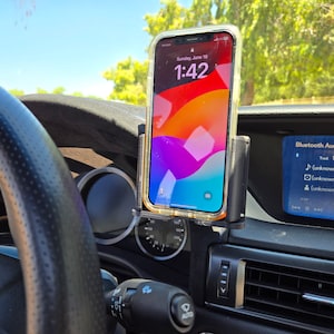 Phone holder with AMPS plate (wireless charging optional)