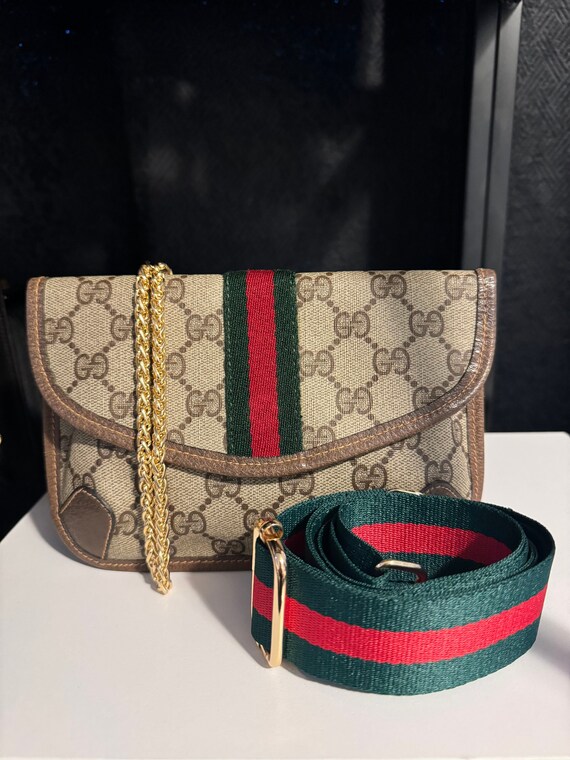 Gucci Web GG Crossbody Bag/Clutch Pouch