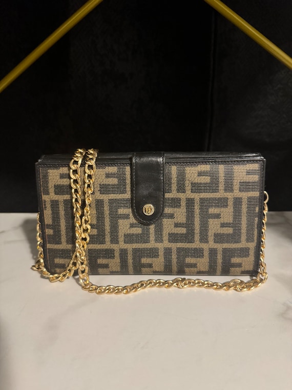 Fendi Zucca Wallet on chain Crossbody bag