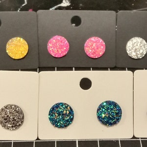 Glitter circle earrings