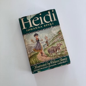 Heidi by Johanna Spyri, Illustrated by William Sharp, Illustrated Junior Library edition, 1945 hardcover