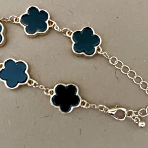 Florales, schwarz goldenes Armband
