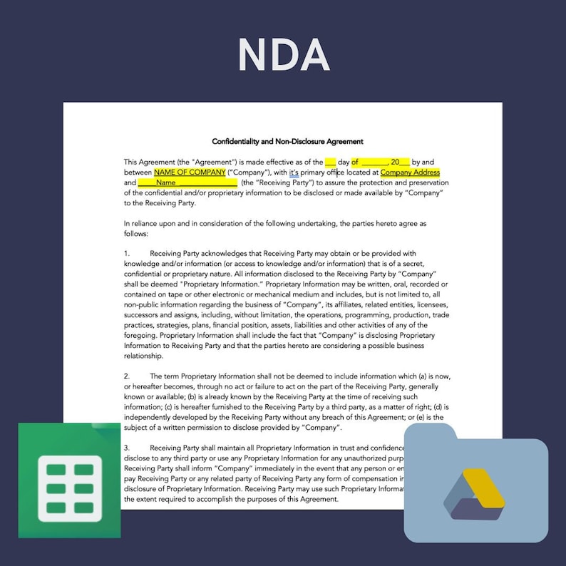 Non Included Standard Non Disclosure Agreement - Etsy