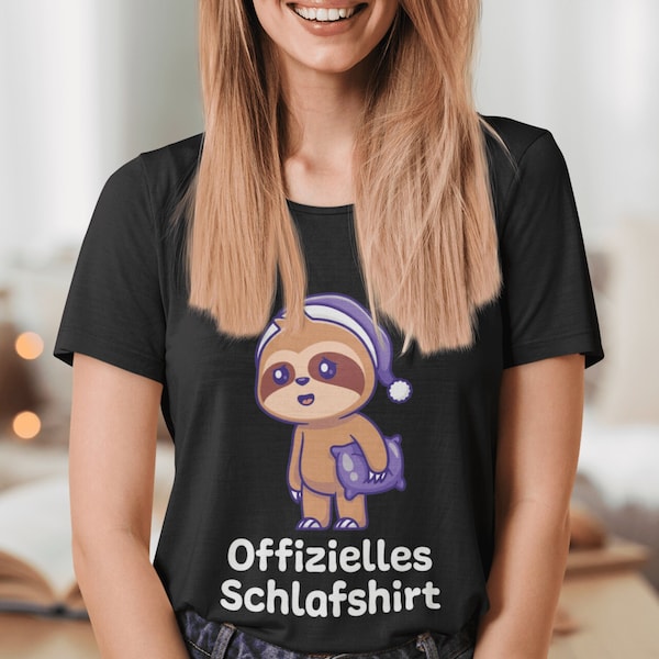 Offizielles Schlafshirt schlafen wie ein Faultier mit Stil - Pyjama für Damen und Herren