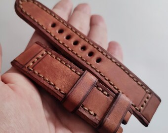 Bracelet de montre PAM vintage | Cuir de vachette vieilli | Choisissez la taille qui convient le mieux à votre montre