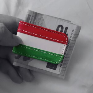 Clip magnético para billetes | Diseño con los colores de la bandera de Italia | Hecho artesanalmente