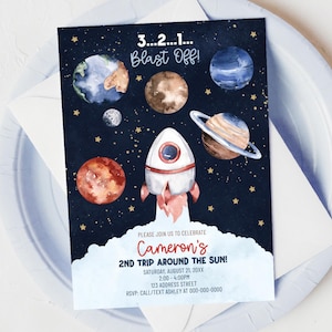 Space Birthday Invitation | Birthday Invitation | Astronaut Invitation Template | Birthday Template | Instant Download | B0001