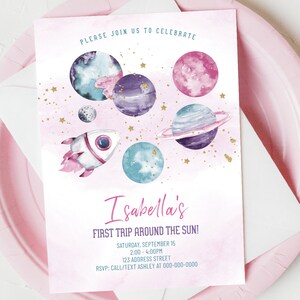 Space Girl Birthday Invitation | Birthday Invitation | Astronaut Invitation Template | Birthday Template | Instant Download | B0007