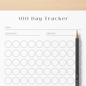 Blank 100 Day Challenge Printable | 100 Day Unnumbered Habit Tracker | Goal Progress Tracker | Instant Download | Fillable & Printable PDF