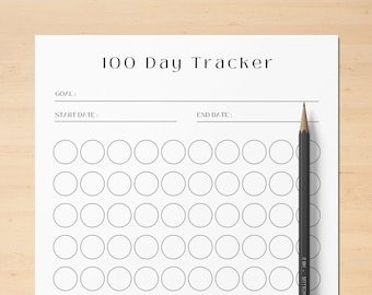 Blank 100 Day Challenge Printable | 100 Day Unnumbered Habit Tracker | Goal Progress Tracker | Instant Download | Fillable & Printable PDF